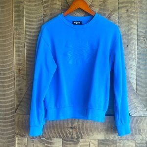 Desigual Bright Blue Crewneck Sweatshirt